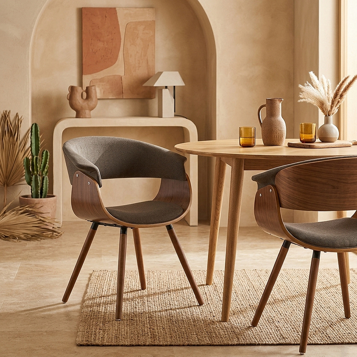 Sedia Tessuto Legno - Grafton Marrone
