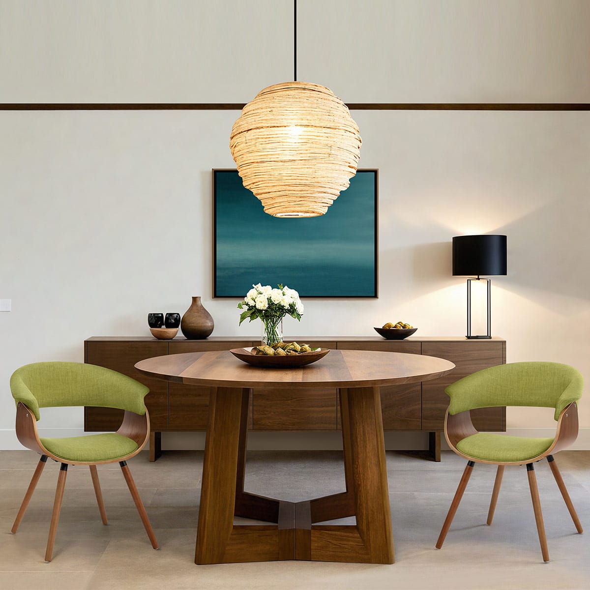 Sedia Tessuto Legno - Grafton Verde