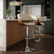 Sgabello Ecopelle Legno - Grafton Crema
