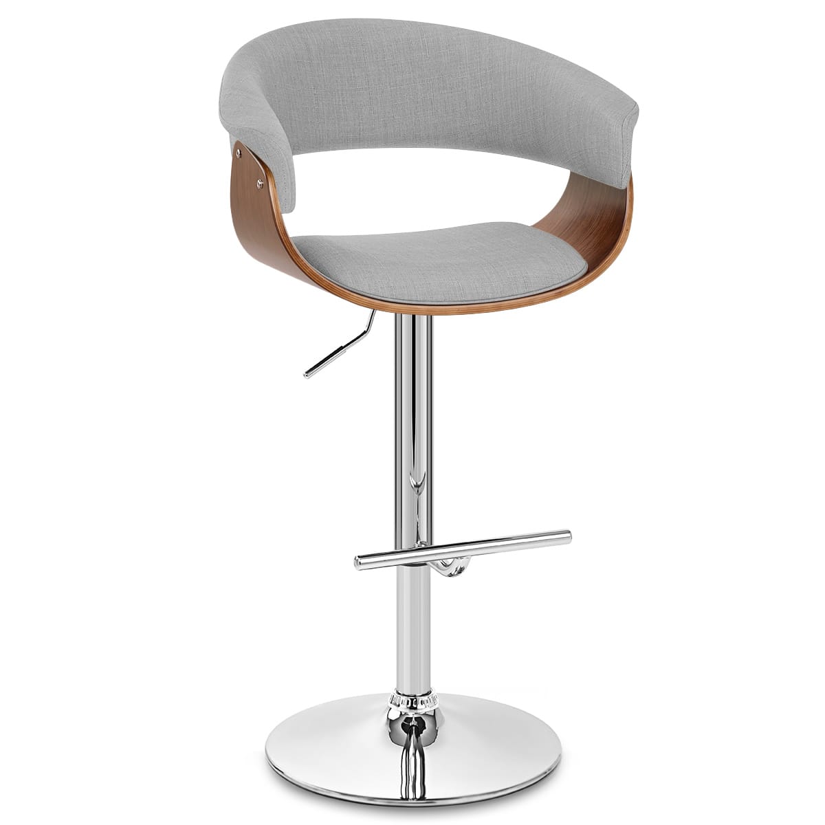 Sgabello Tessuto Legno - Grafton Grigio