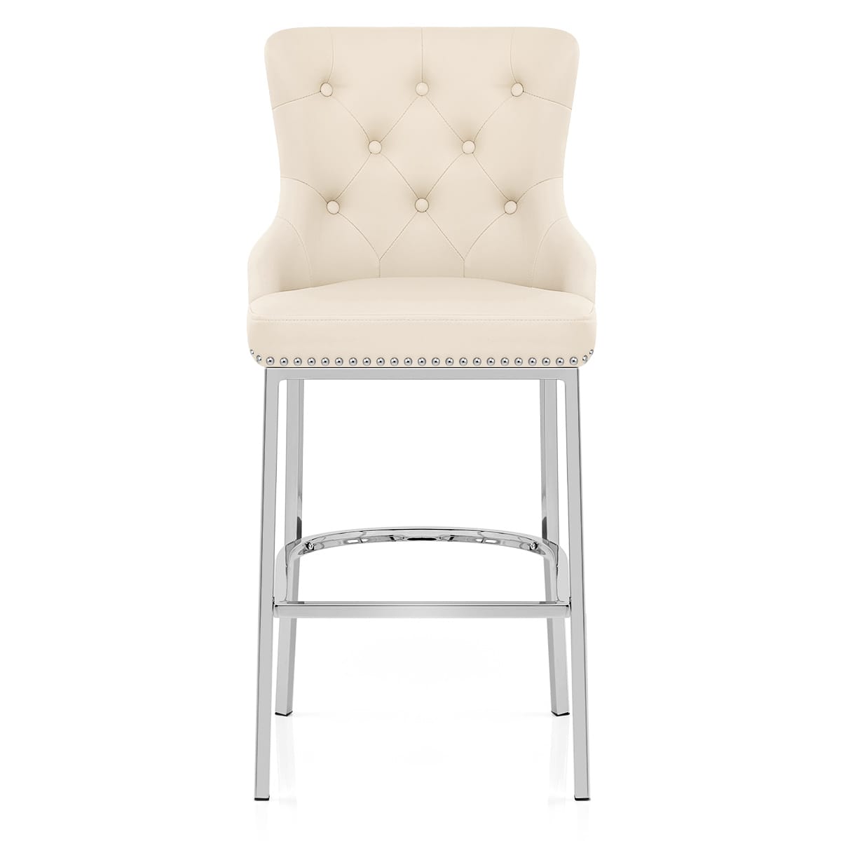 Sgabello Ecopelle Cromato - Grange Crema