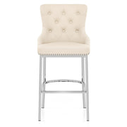 Sgabello Ecopelle Cromato - Grange Crema