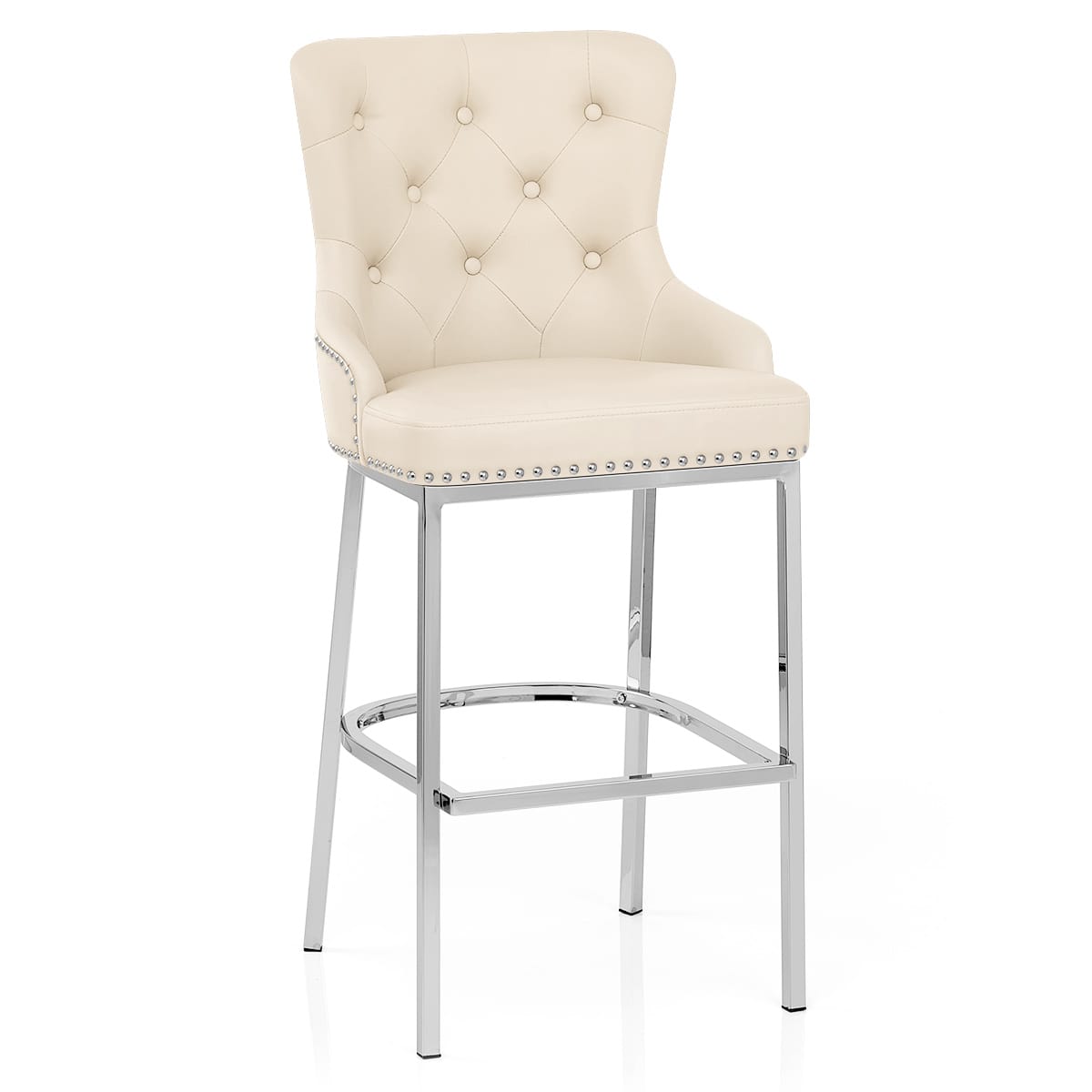 Sgabello Ecopelle Cromato - Grange Crema