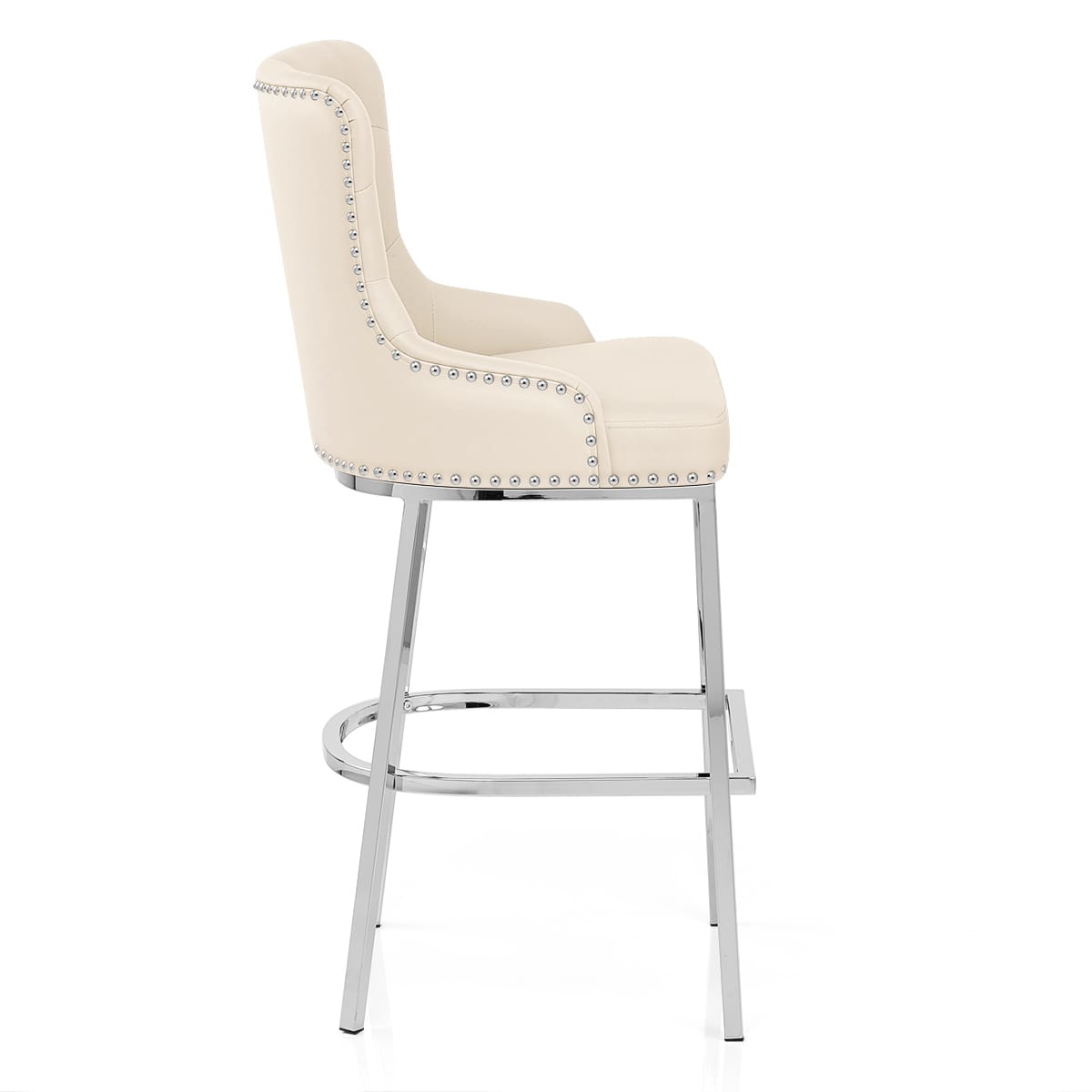 Sgabello Ecopelle Cromato - Grange Crema