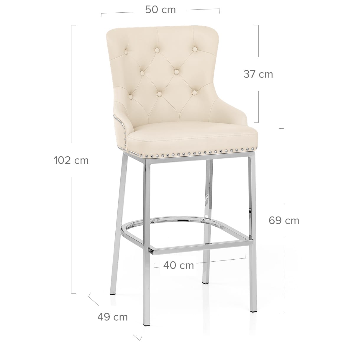 Sgabello Ecopelle Cromato - Grange Crema