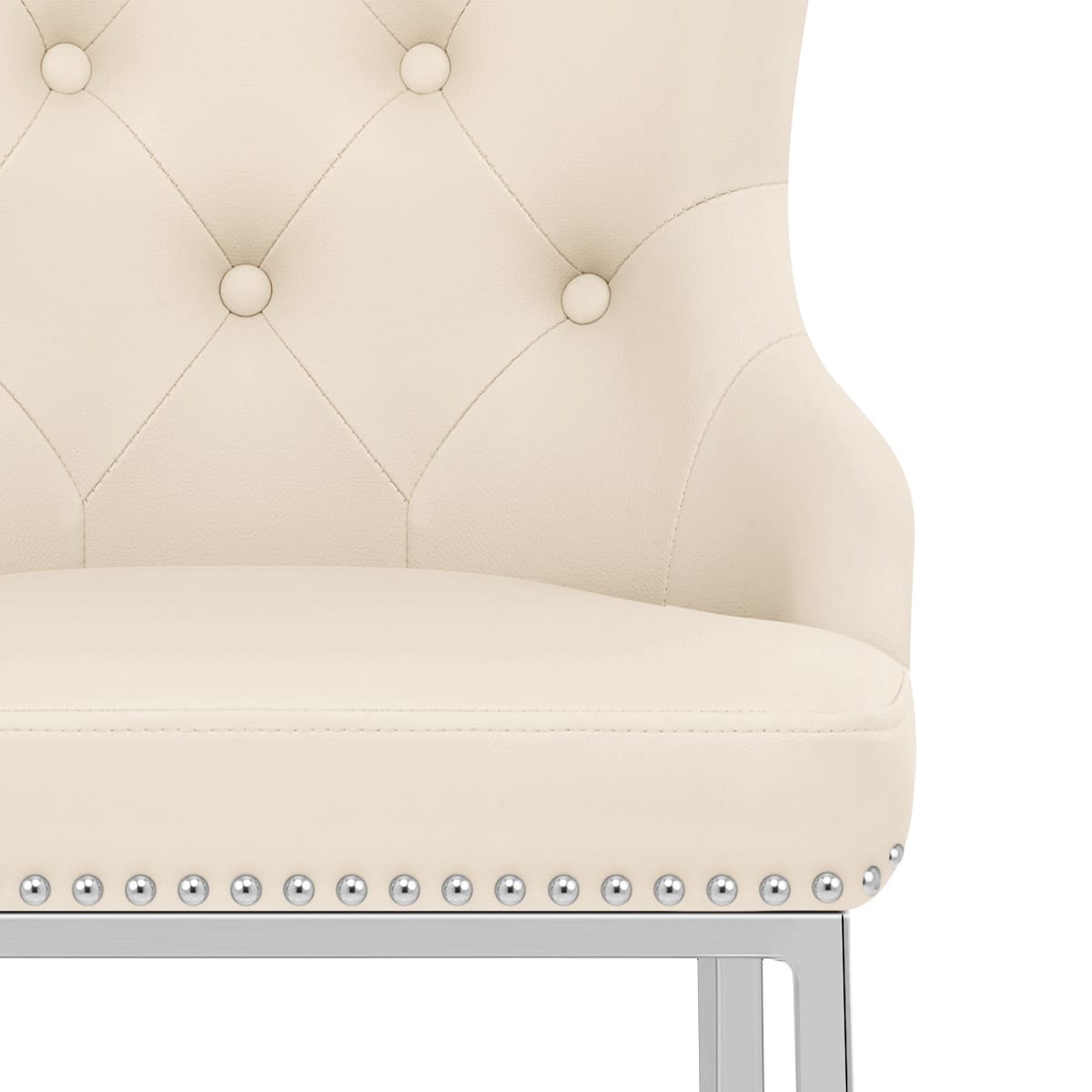 Sgabello Ecopelle Cromato - Grange Crema
