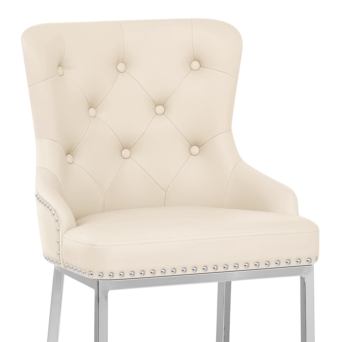 Sgabello Ecopelle Cromato - Grange Crema