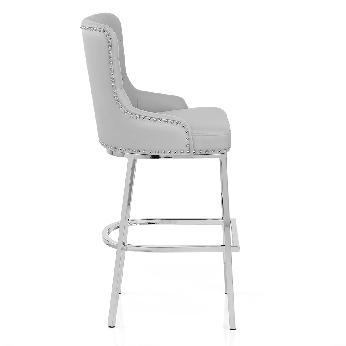 Sgabello Ecopelle Cromato - Grange Grigio