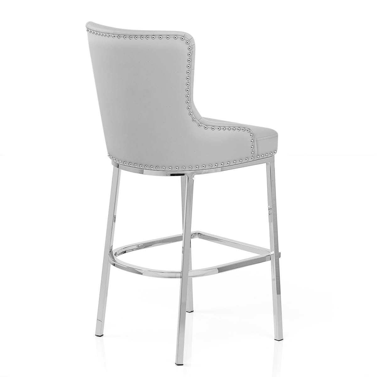 Sgabello Ecopelle Cromato - Grange Grigio