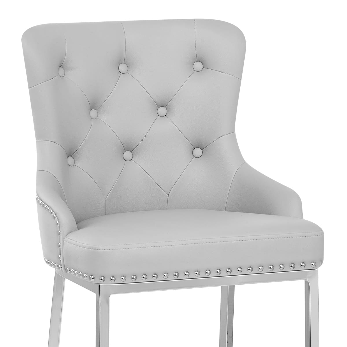 Sgabello Ecopelle Cromato - Grange Grigio