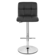 Sgabello Ecopelle Cromato - Grid Nero