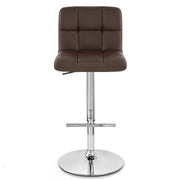 Sgabello Ecopelle Cromato - Grid Marrone