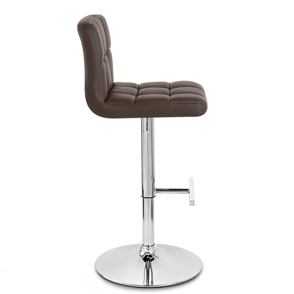 Sgabello Ecopelle Cromato - Grid Marrone