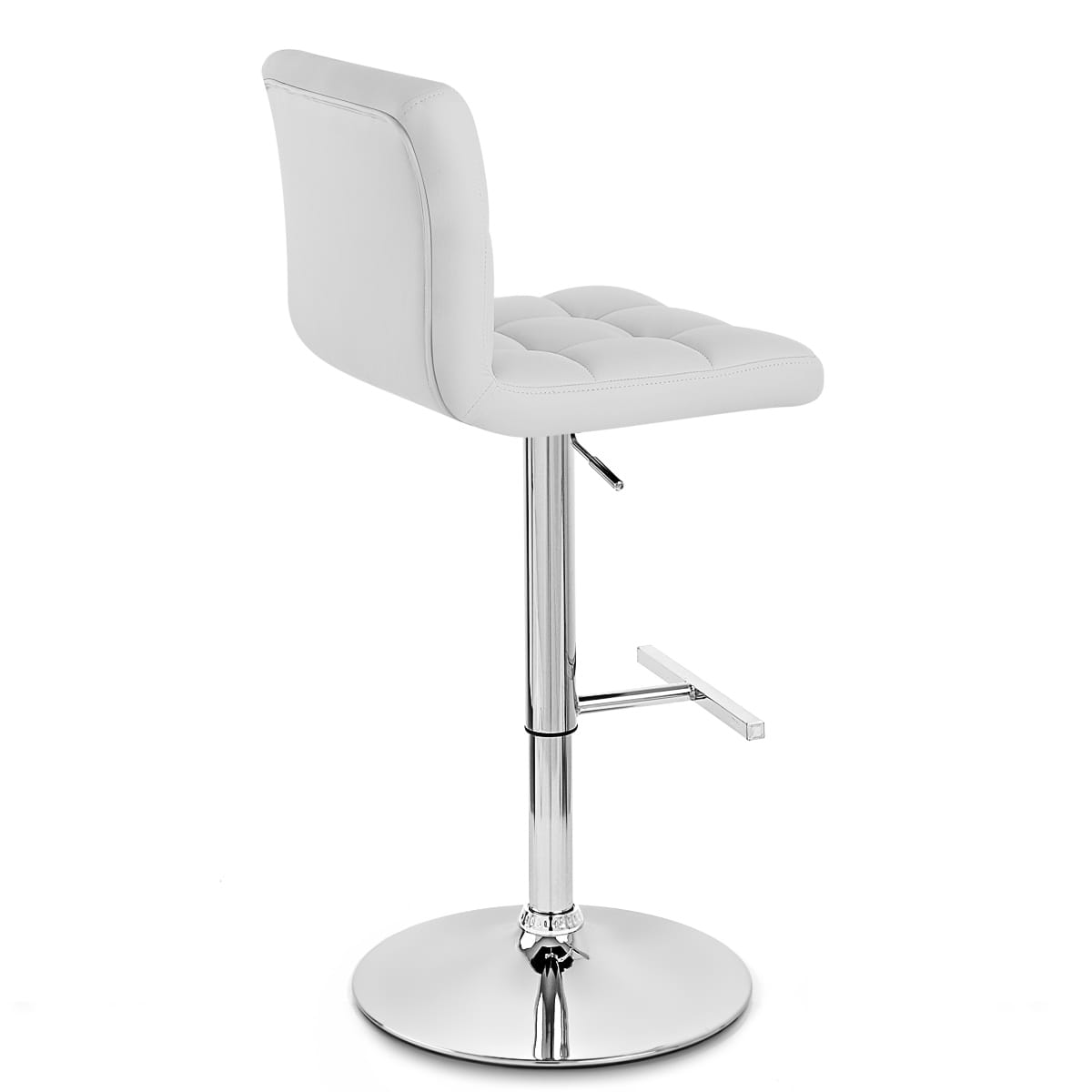 Sgabello Ecopelle Cromato - Grid Offerta Speciale Bianco