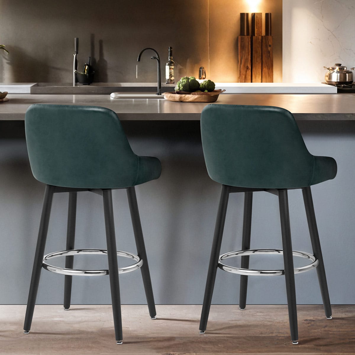 Sgabello Ecopelle Antica Legno - Hamilton Verde