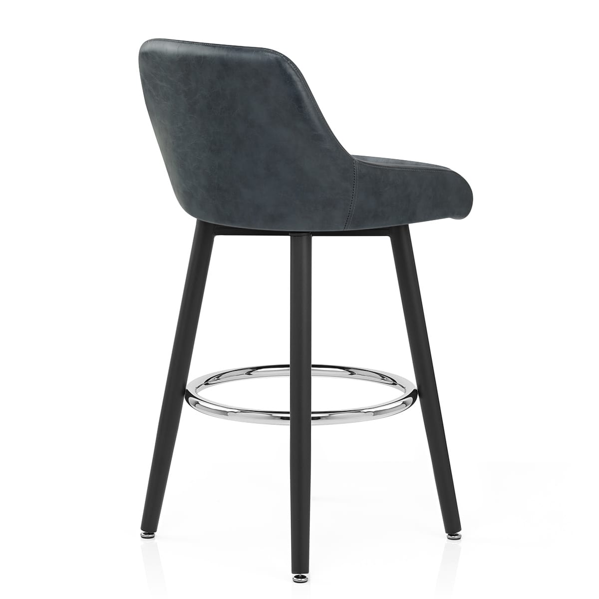 Sgabello Ecopelle Antica Legno - Hamilton Blu Scuro