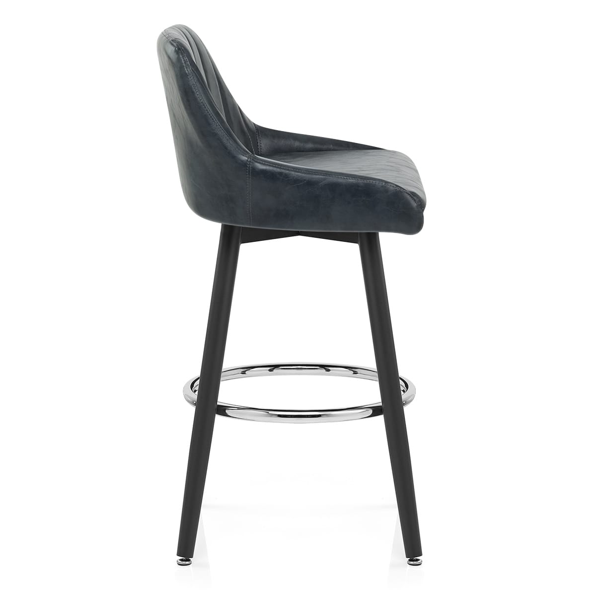Sgabello Ecopelle Antica Legno - Hamilton Blu Scuro
