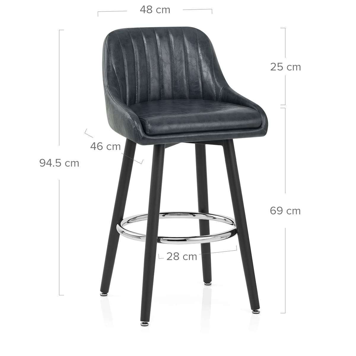 Sgabello Ecopelle Antica Legno - Hamilton Blu Scuro