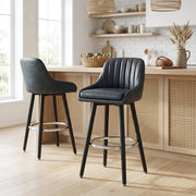 Sgabello Ecopelle Antica Legno - Hamilton Blu Scuro
