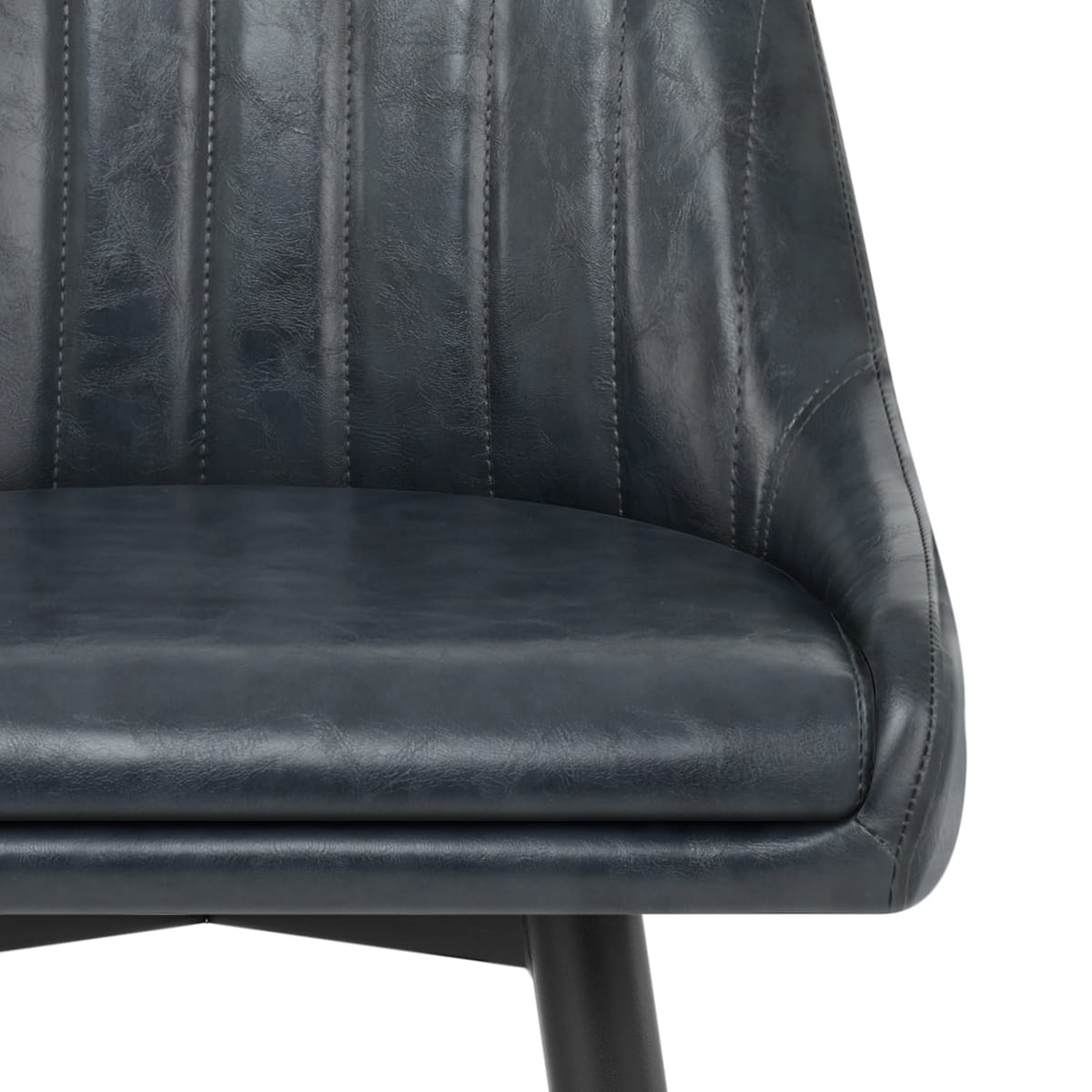 Sgabello Ecopelle Antica Legno - Hamilton Blu Scuro