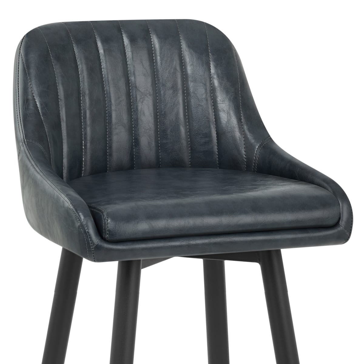 Sgabello Ecopelle Antica Legno - Hamilton Blu Scuro