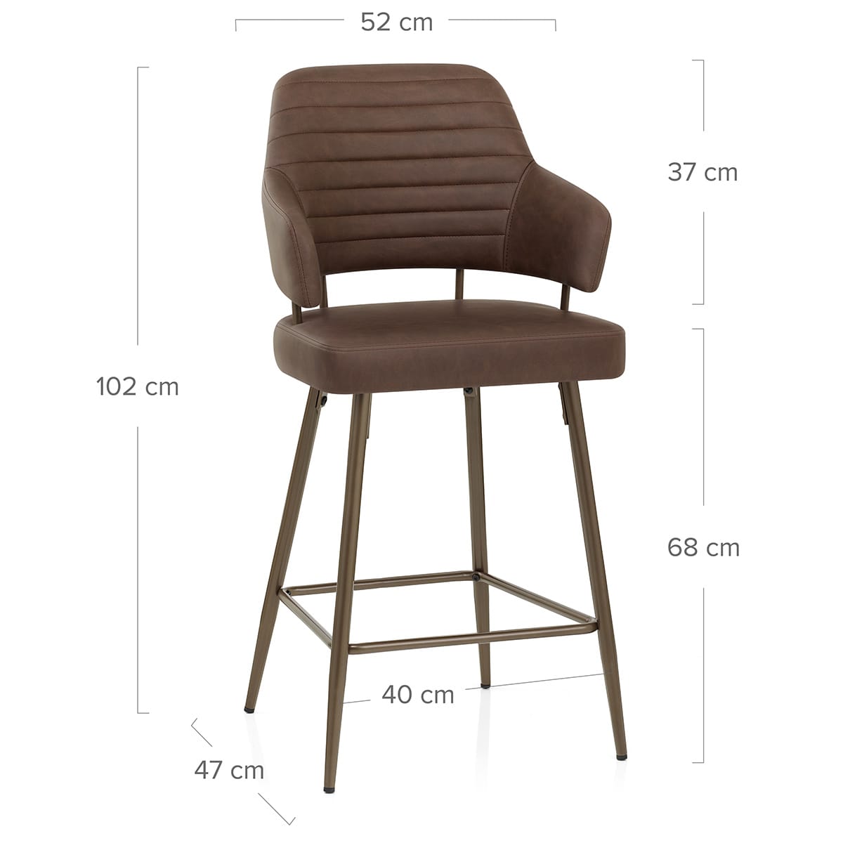 Sgabello Ecopelle Bronzo - Hampton Marrone