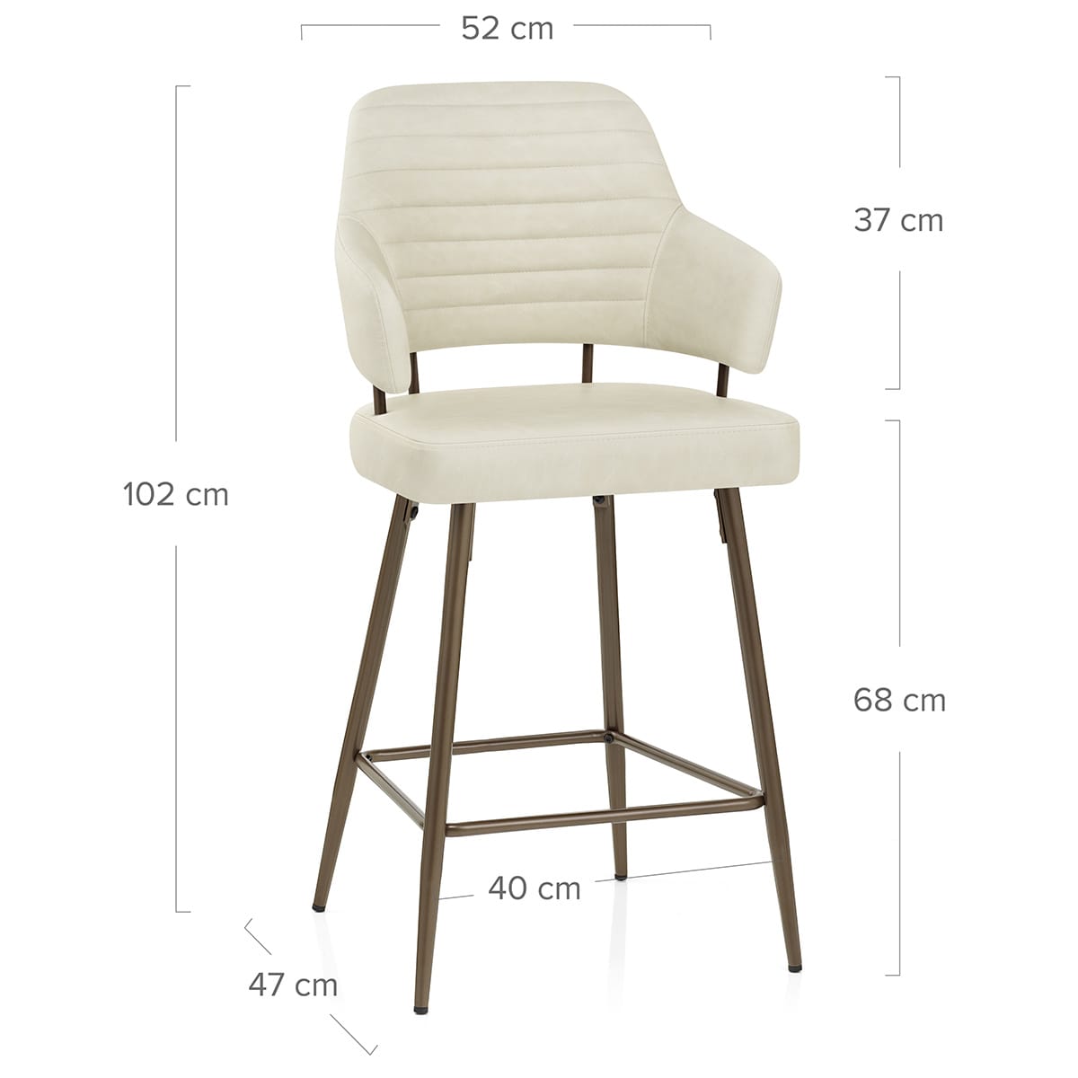 Sgabello Ecopelle Bronzo - Hampton Crema