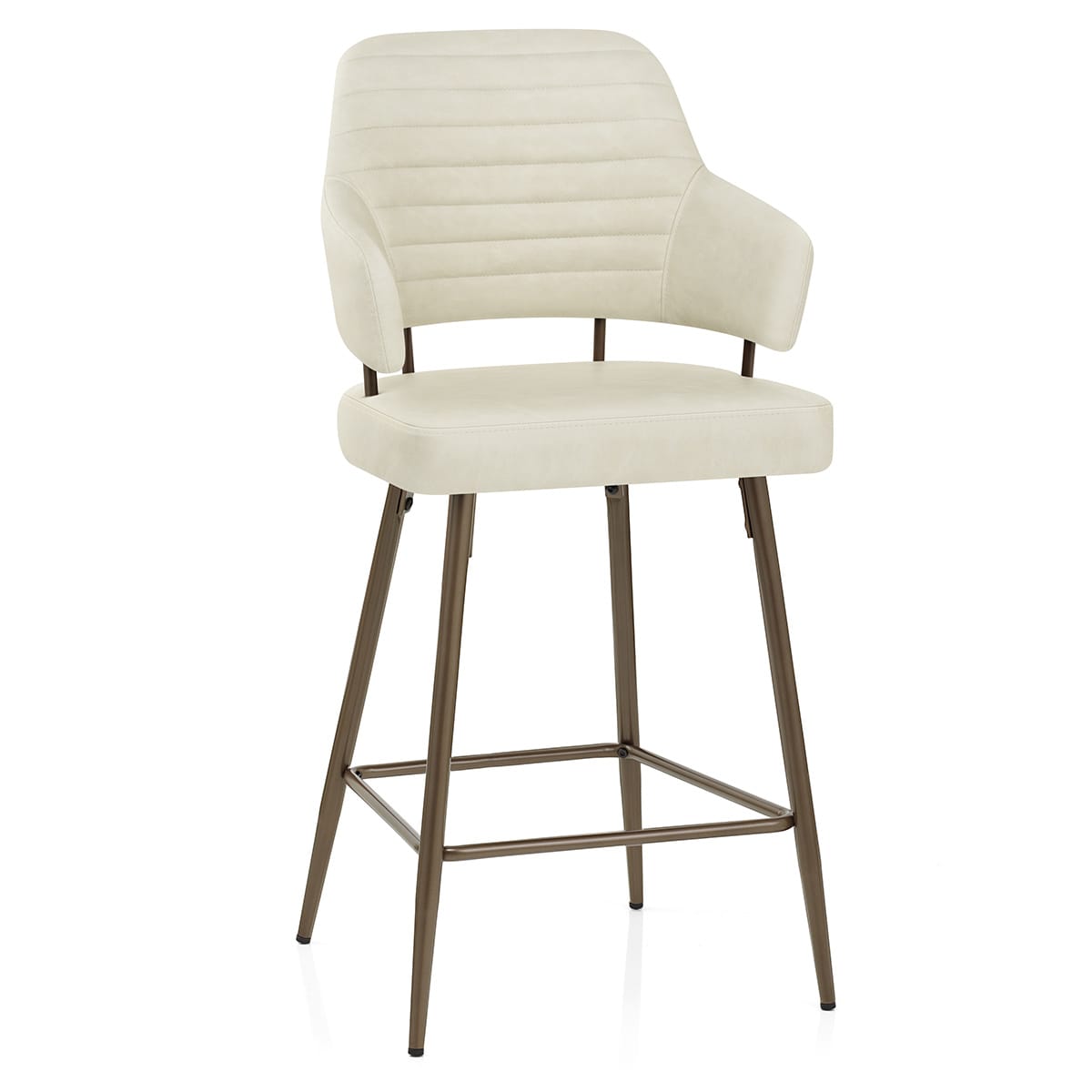 Sgabello Ecopelle Bronzo - Hampton Crema