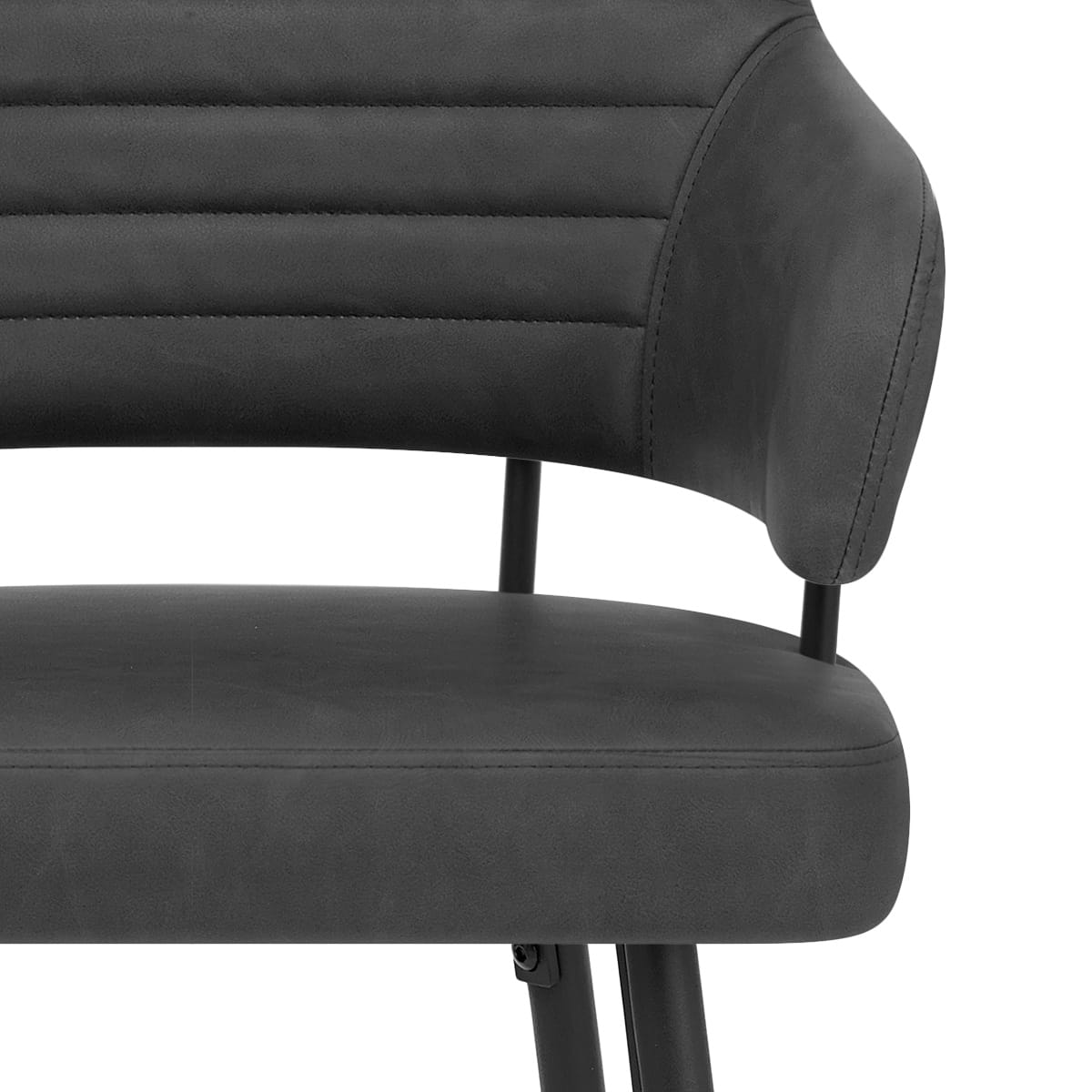 Sgabello Ecopelle Metallo - Hampton Antracite