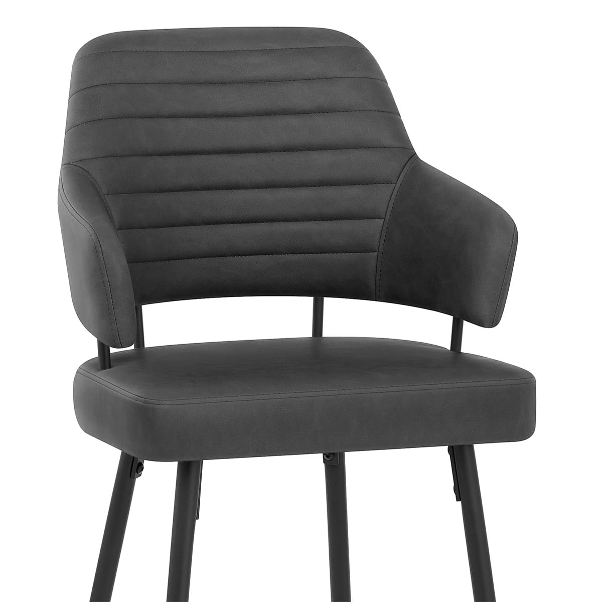 Sgabello Ecopelle Metallo - Hampton Antracite