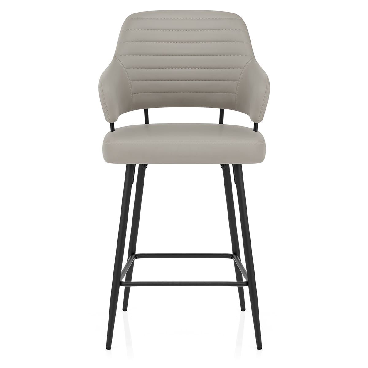 Sgabello Ecopelle Metallo - Hampton Grigio Chiaro