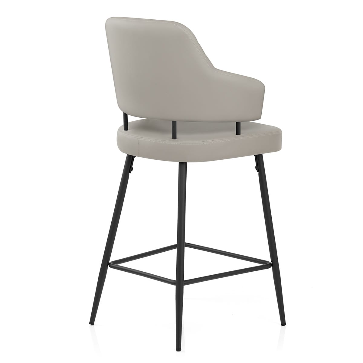 Sgabello Ecopelle Metallo - Hampton Grigio Chiaro