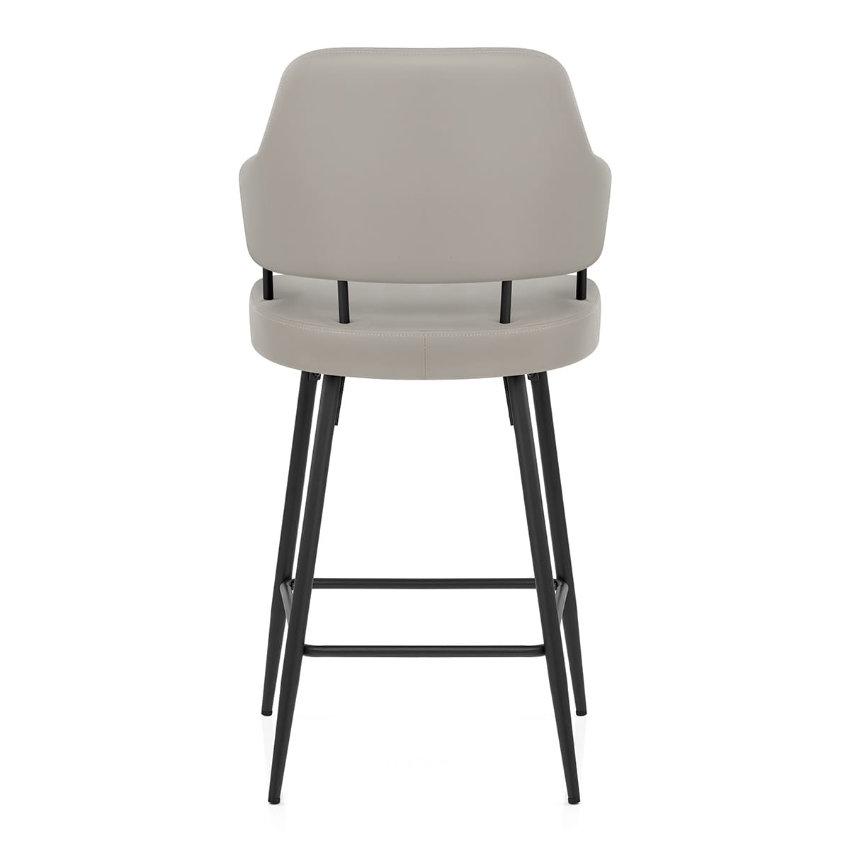 Sgabello Ecopelle Metallo - Hampton Grigio Chiaro