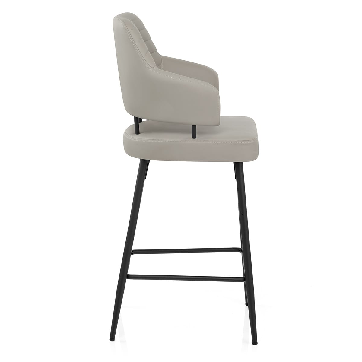 Sgabello Ecopelle Metallo - Hampton Grigio Chiaro