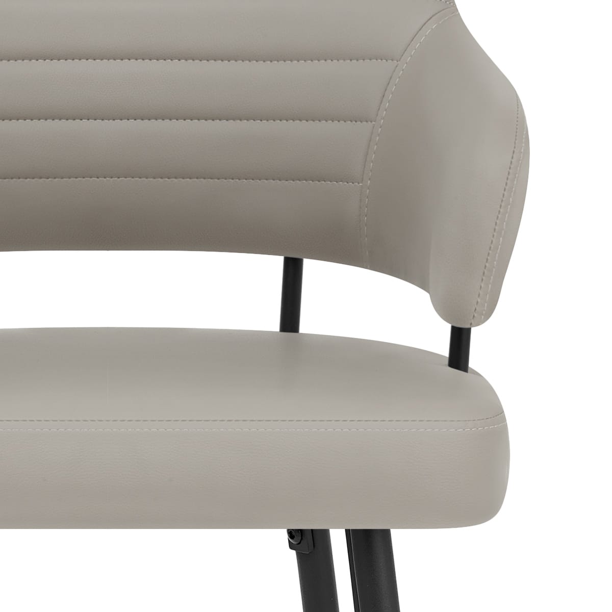 Sgabello Ecopelle Metallo - Hampton Grigio Chiaro