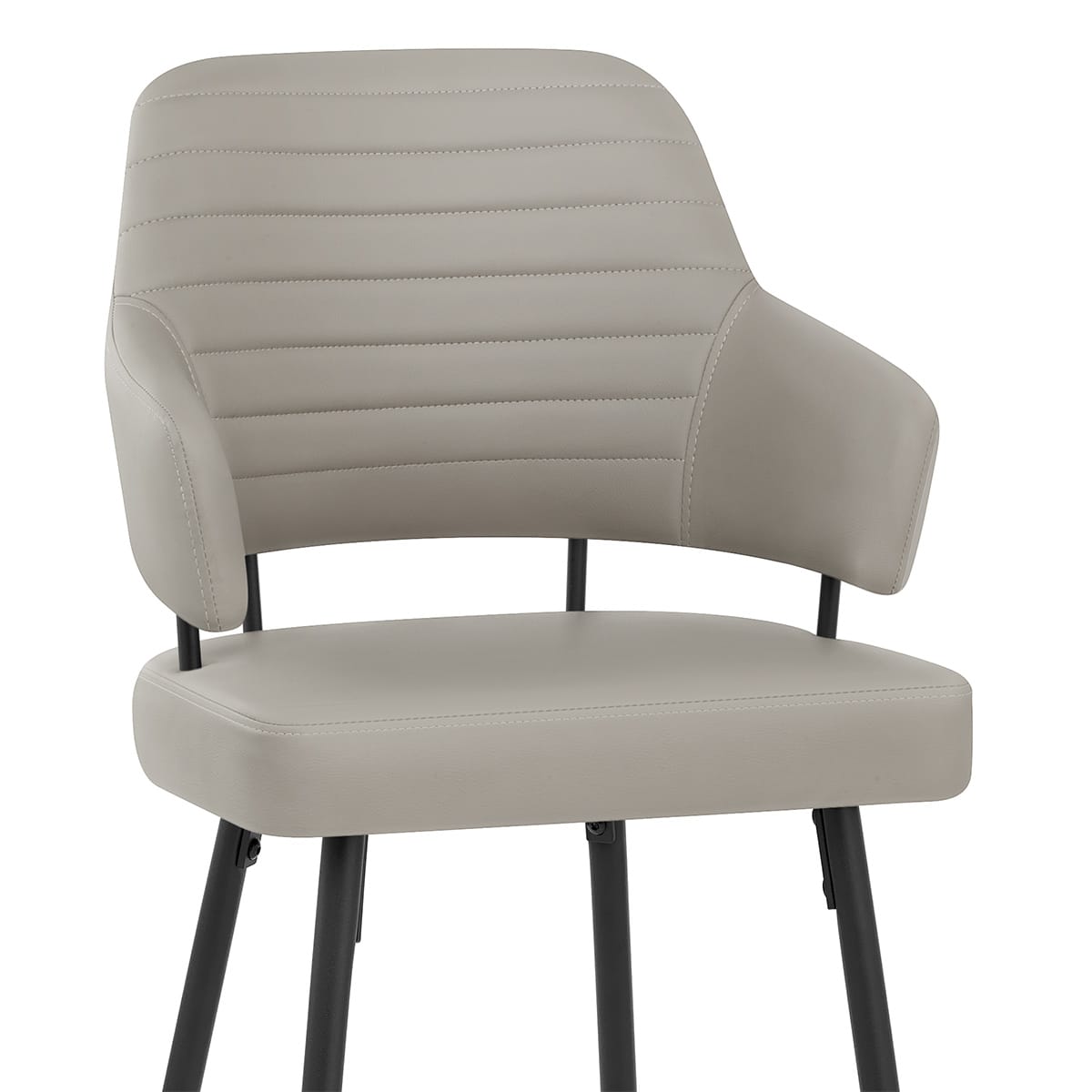 Sgabello Ecopelle Metallo - Hampton Grigio Chiaro