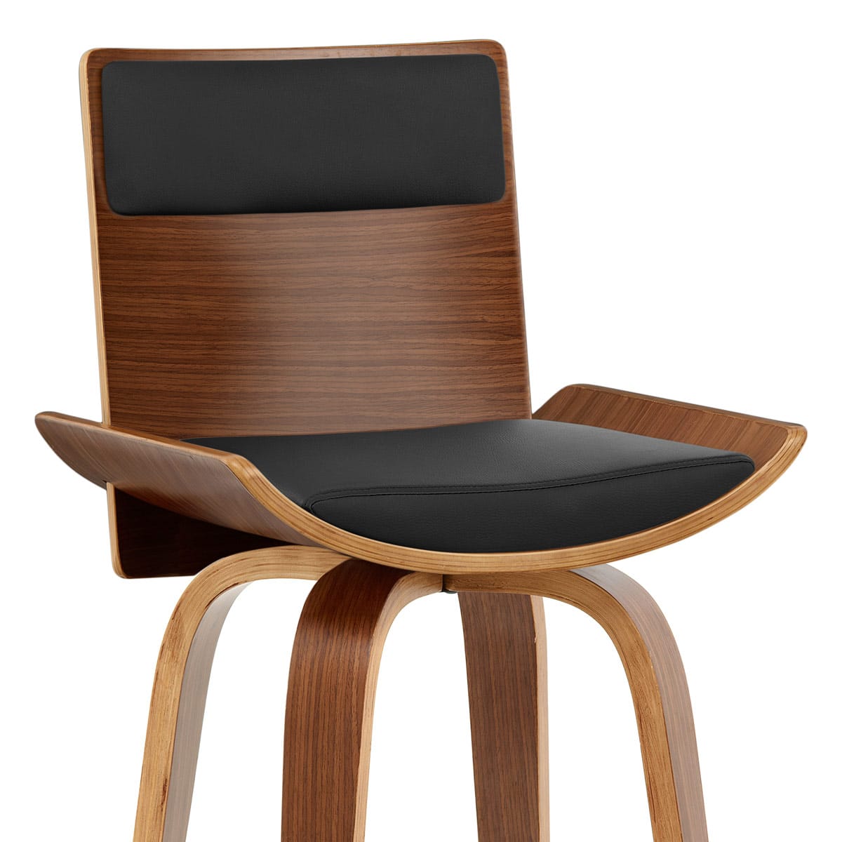 Sgabello Legno Ecopelle - Harper Nero