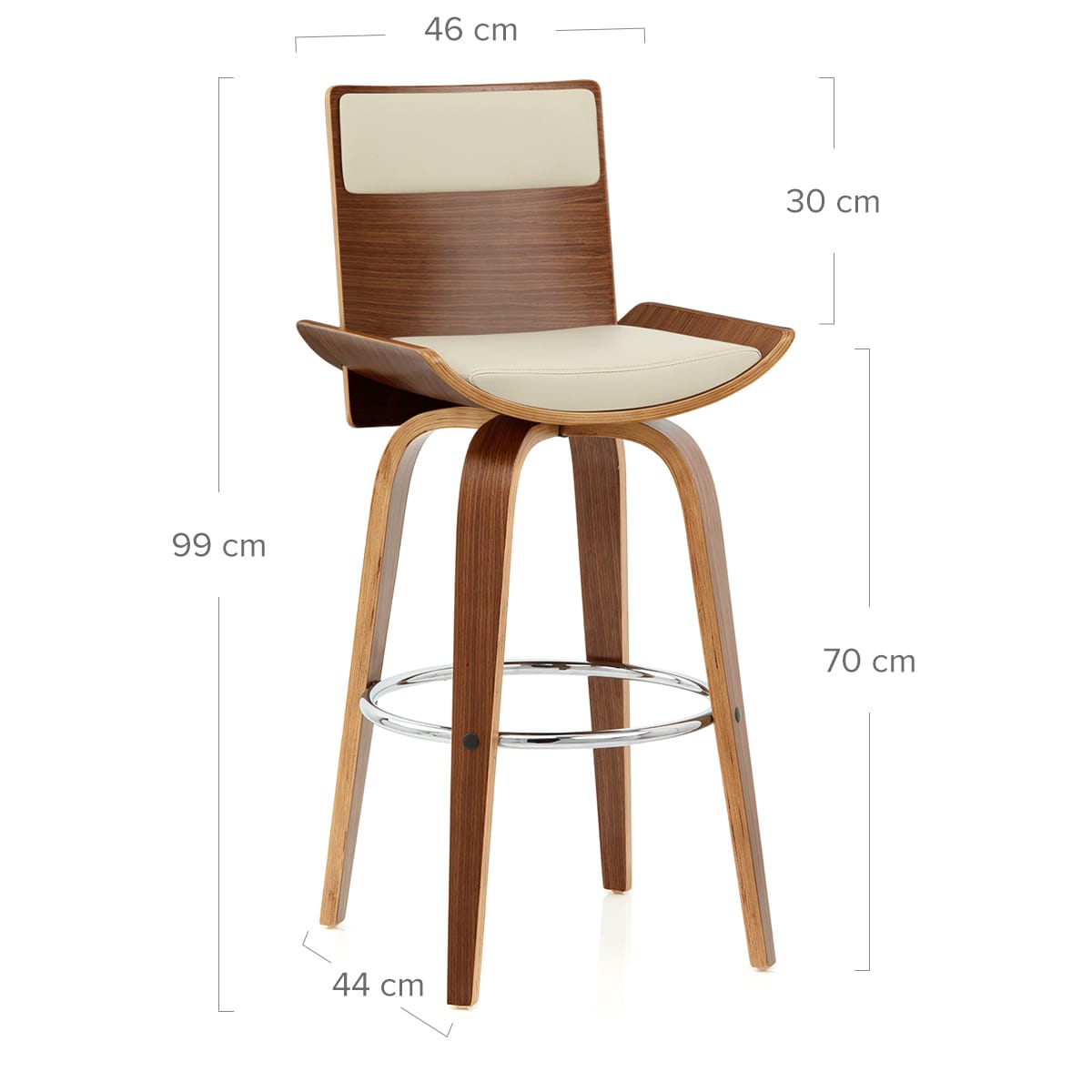Sgabello Legno Ecopelle - Harper Crema