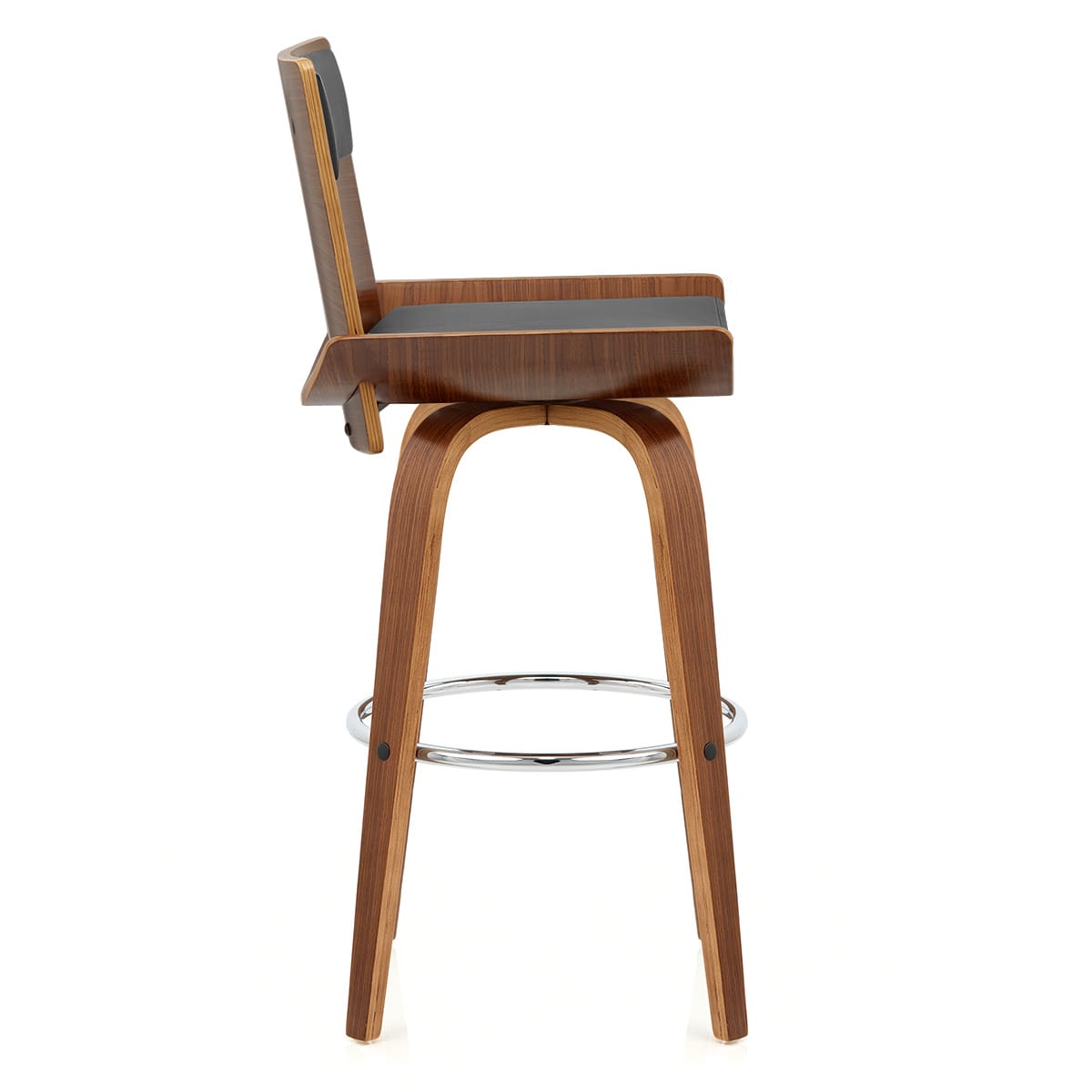 Sgabello Legno Ecopelle - Harper Nero