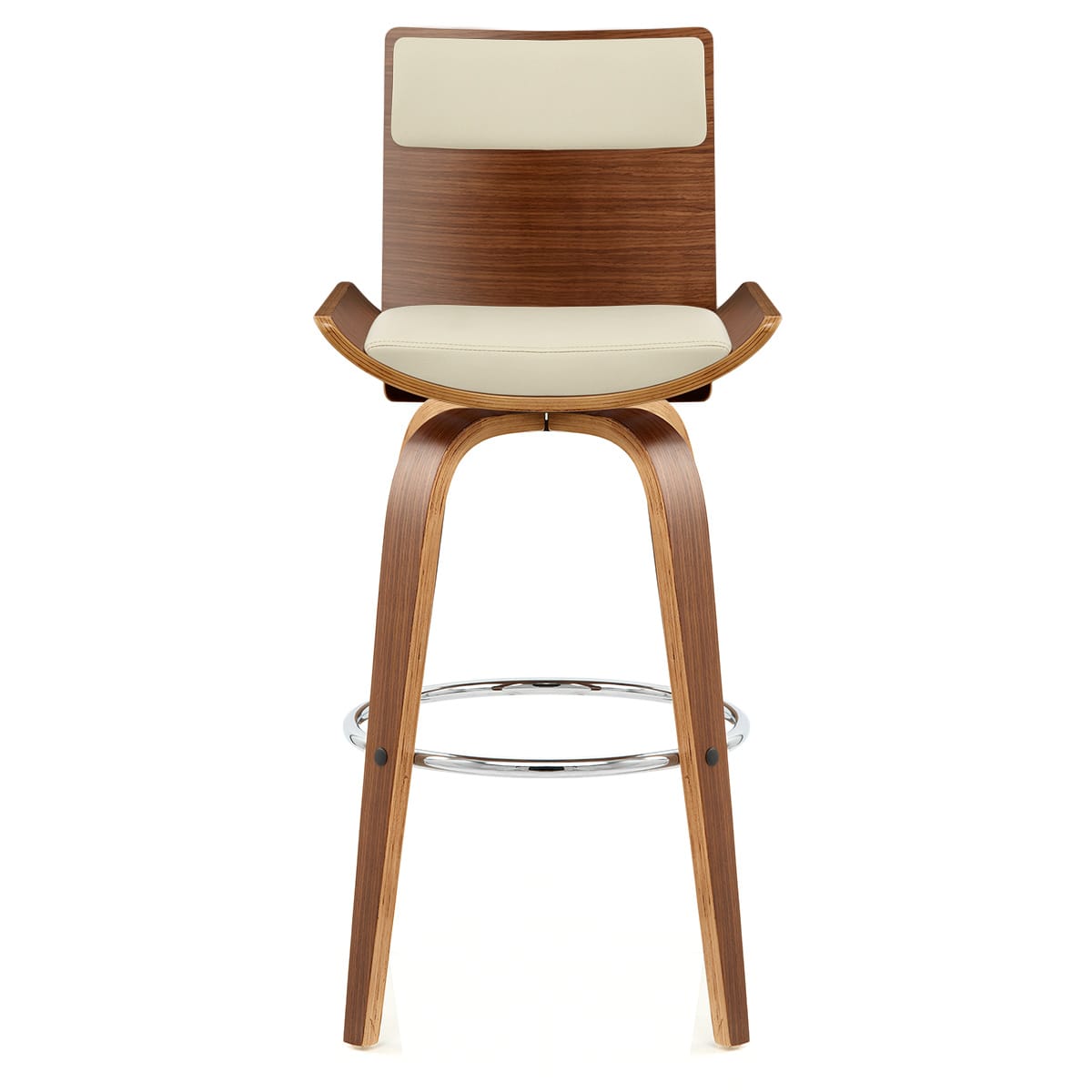 Sgabello Legno Ecopelle - Harper Crema