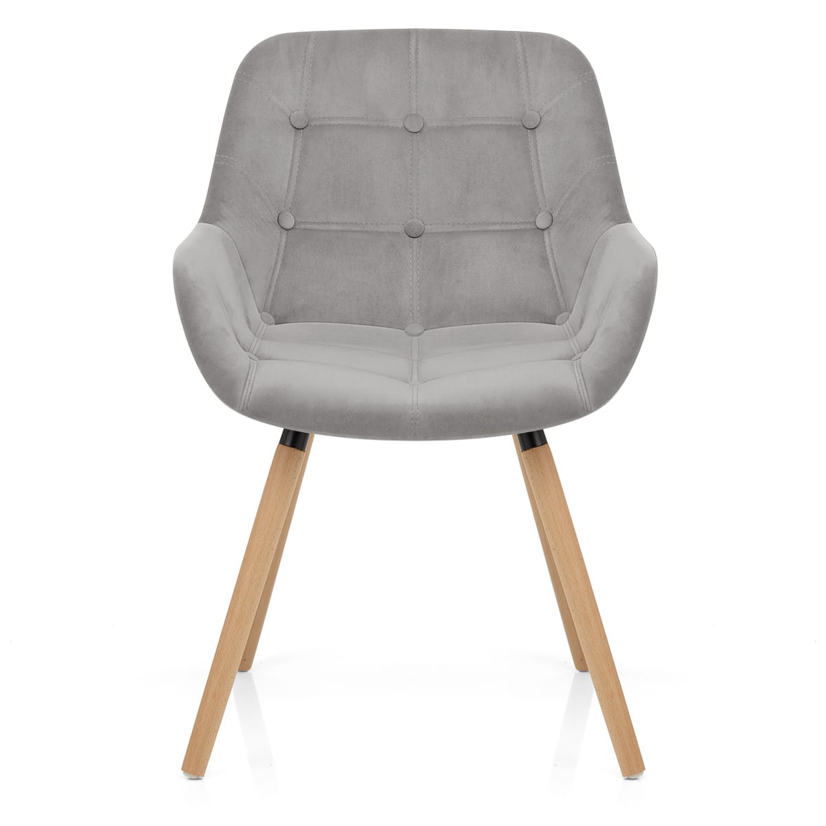Sedia Velluto Legno - Harris Grigio