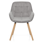 Sedia Velluto Legno - Harris Grigio