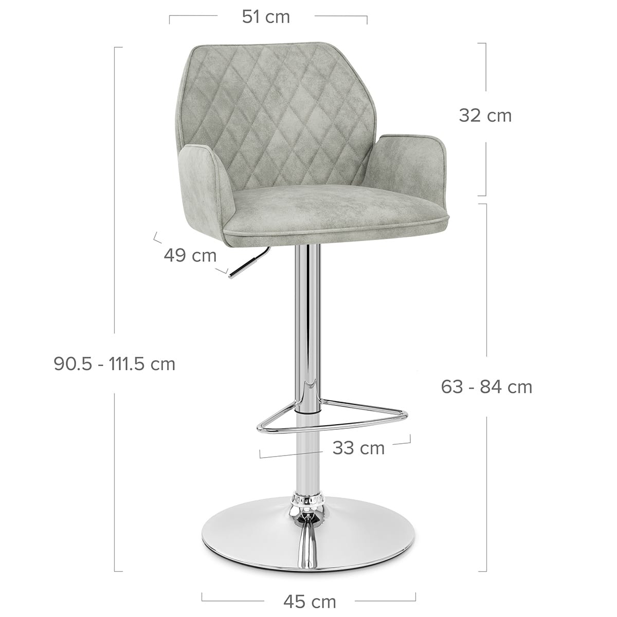 Sgabello Ecopelle - Harvard Grigio