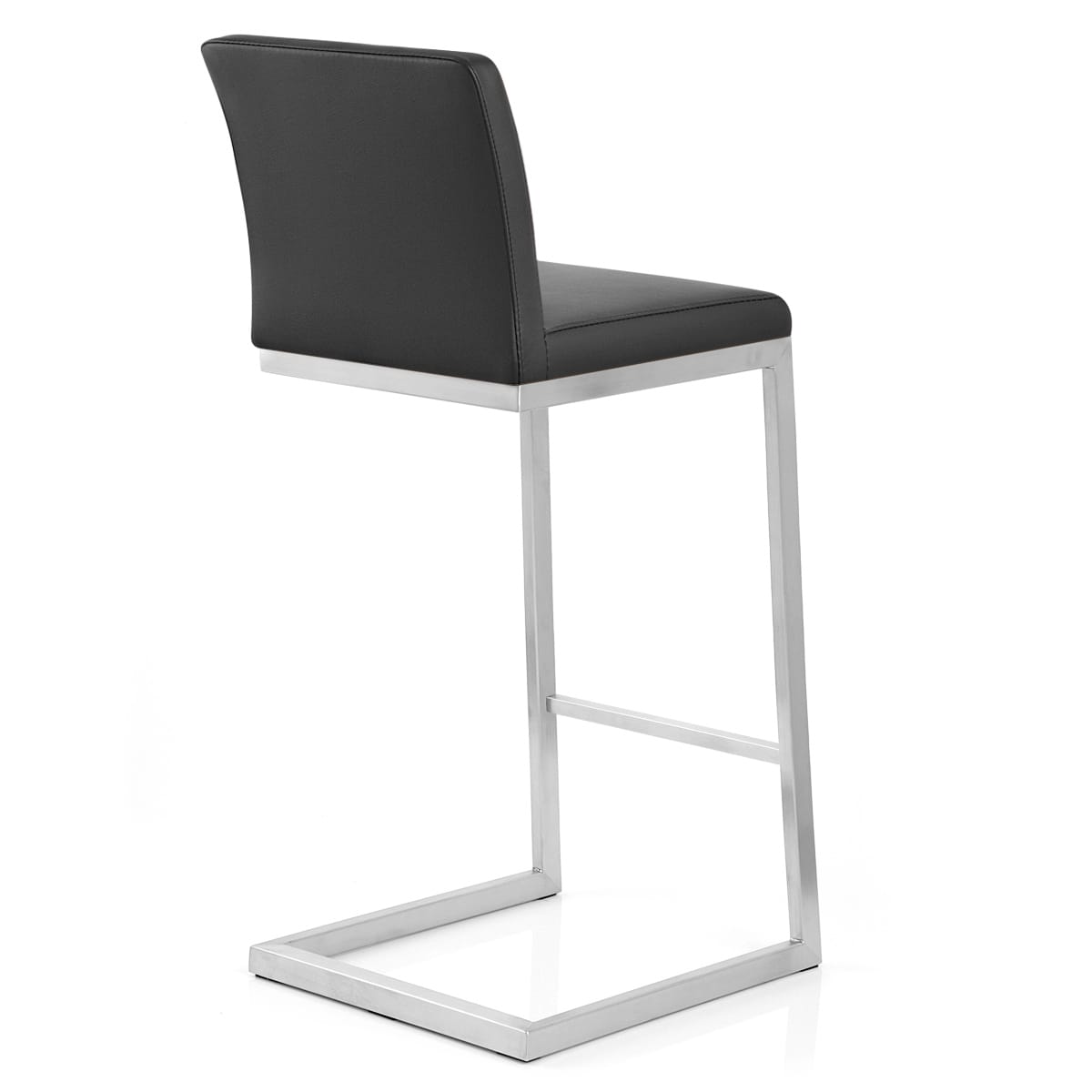 Sgabello Ecopelle Cromo Satinato - High Ace Nero
