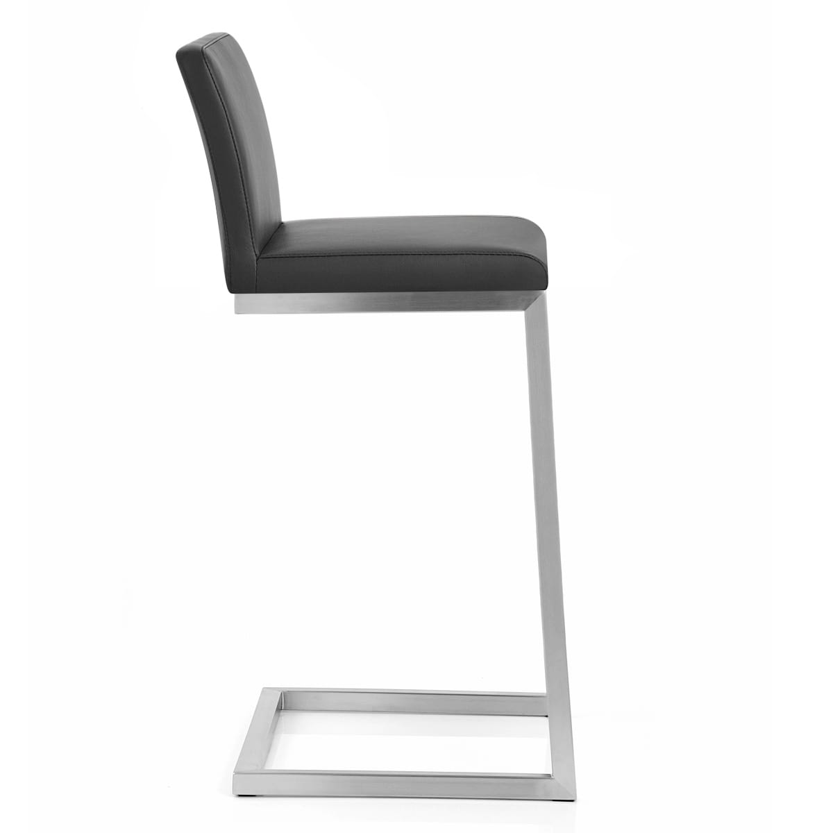Sgabello Ecopelle Cromo Satinato - High Ace Nero