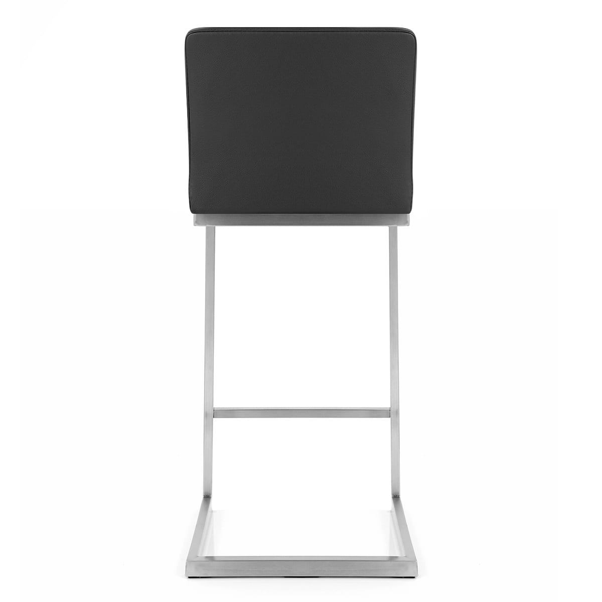 Sgabello Ecopelle Cromo Satinato - High Ace Nero