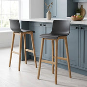 Sgabello Resina Legno - Drift Alto Nero