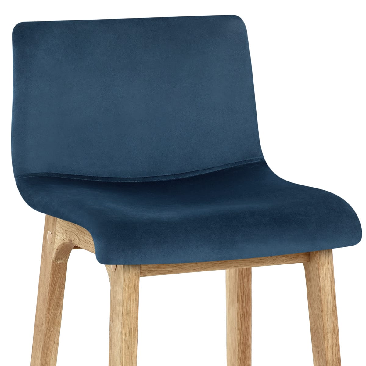 Sgabello Velluto Quercia - Drift Alto Blu