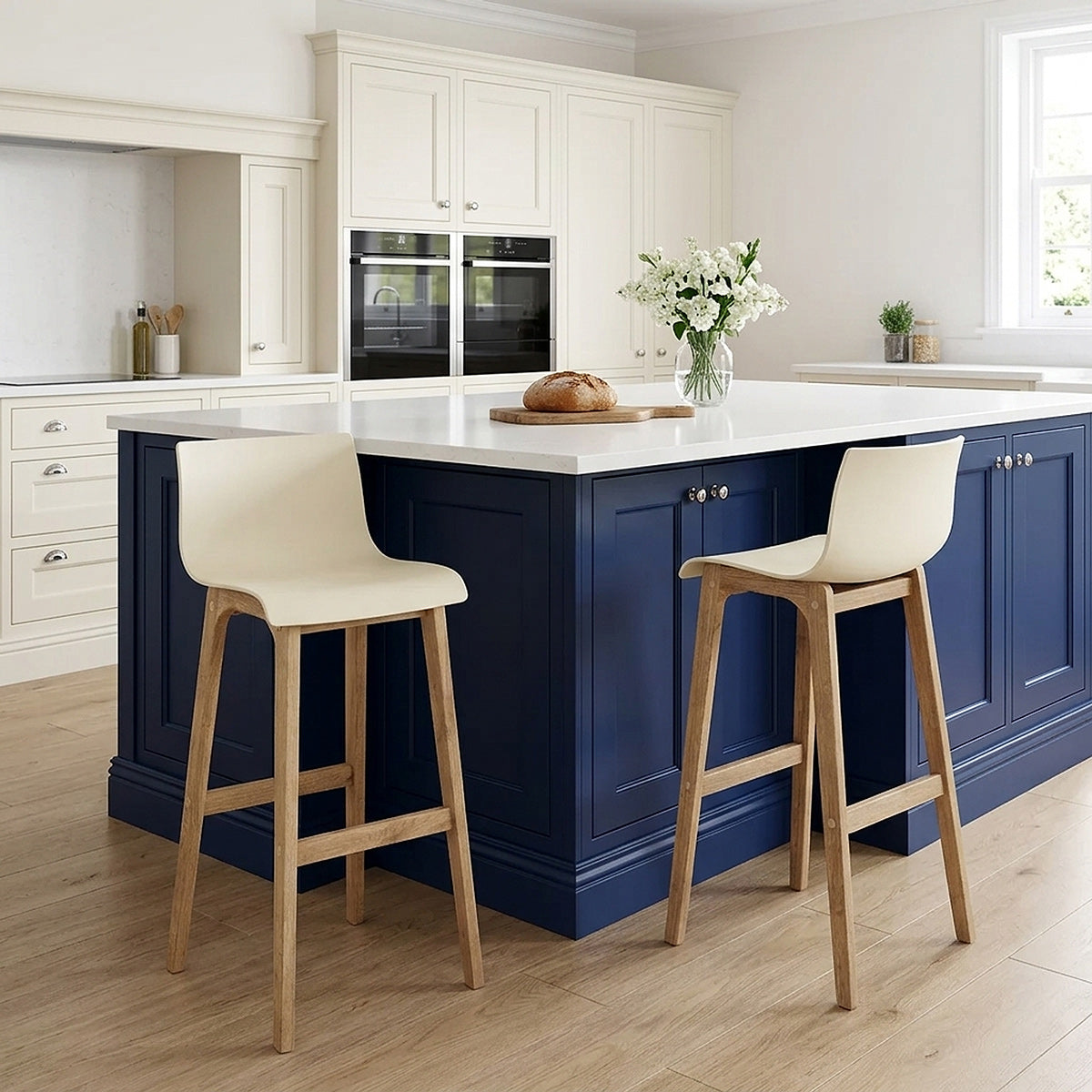 Sgabello Resina Legno - Drift Alto Crema