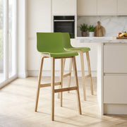 Sgabello Resina Legno - Drift Alto Verde